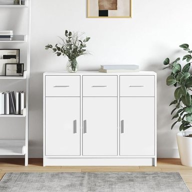 APARADOR ALIMUEBLESJYL LUCY MODERNO 91X75 CM 3 PUERTAS 3 CAJONES BLANCO