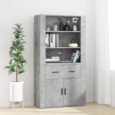 APARADOR ALIMUEBLESJYL HASIN 2 PIEZAS GRIS CEMENTO 2 PUERTAS 1 CAJON MODERNO 150X80 CM