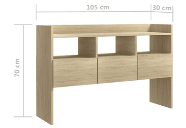 APARADOR ALIMUEBLESJYL GEORGIA 3 CAJONES ROBLE 105X30X70 CM - 6