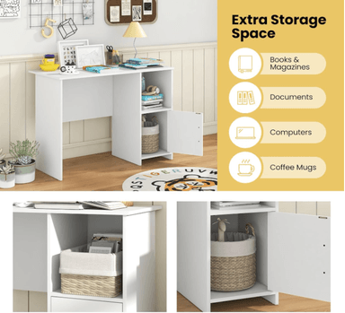 ESCRITORIO ARANDA PARA COMPUTADORA 1 PUERTA Y 1 ESTANTE BLANCO 105CM - 5