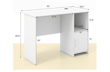 ESCRITORIO ARANDA PARA COMPUTADORA 1 PUERTA Y 1 ESTANTE BLANCO 105CM - 6