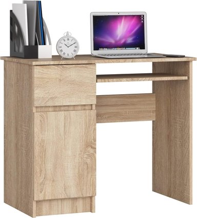 ESCRITORIO DILA 1 CAJÓN 1 PUERTA Y ESTANTE PARA TECLADO ROBLE 90X77 CM