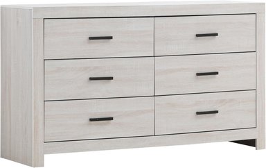 CÓMODA BRANT 6 CAJONES TIRADORES NEGROS MUEBLE COLOR TOSCANA 83X148CM