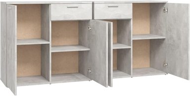 APARADOR GALIA 4 PUERTAS MODERNO GRIS CEMENTO 160X36X75CM - 3