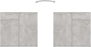 APARADOR GALIA 4 PUERTAS MODERNO GRIS CEMENTO 160X36X75CM - 5
