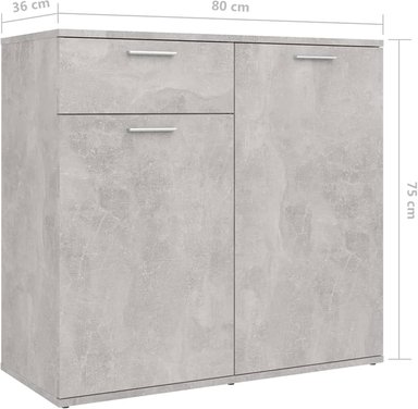APARADOR GALIA 4 PUERTAS MODERNO GRIS CEMENTO 160X36X75CM - 6