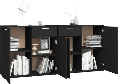 APARADOR GALIA 4 PUERTAS MODERNO COLOR NEGRO 160X36X75CM - 2