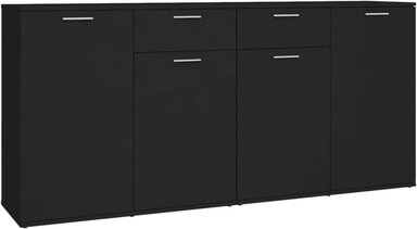 APARADOR GALIA 4 PUERTAS MODERNO COLOR NEGRO 160X36X75CM - 4