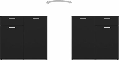 APARADOR GALIA 4 PUERTAS MODERNO COLOR NEGRO 160X36X75CM - 5