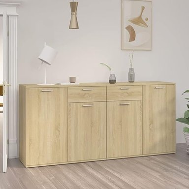 APARADOR GALIA 4 PUERTAS MODERNO COLOR ROBLE 160X36X75CM