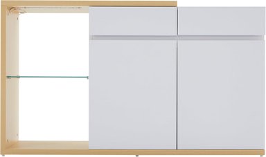 APARADOR TUWOL 2 PUERTAS 2 CAJONES BLANCO ROBLE 120X70CM LUCES LED - 4