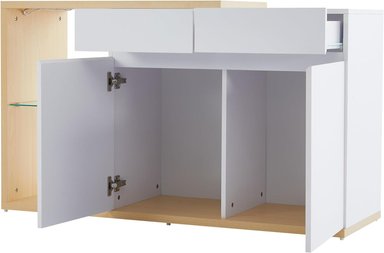 APARADOR TUWOL 2 PUERTAS 2 CAJONES BLANCO ROBLE 120X70CM LUCES LED - 5