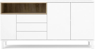 APARADOR MAGIC 3 PUERTAS 3 CAJONES MODERNA SALÓN BLANCO ROBLE 176X90CM - 3