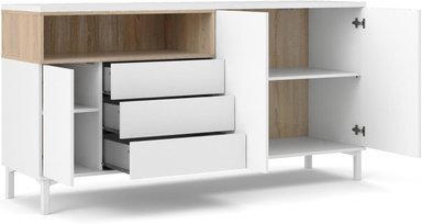 APARADOR MAGIC 3 PUERTAS 3 CAJONES MODERNA SALÓN BLANCO ROBLE 176X90CM - 4