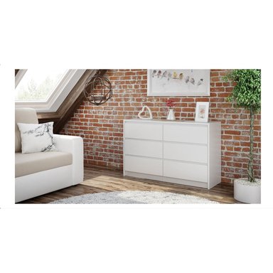 CÓMODA MODERNA KAROL COLOR BLANCO  IDEAL PARA SALÓN, DORMITORIO 74X120
