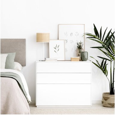 COMODA SOLUMA 3 CAJONES COLOR BLANCO 85X104CM