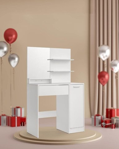 TOCADOR ANDIRA 1 CAJÓN BLANCO 132X80CM - 4