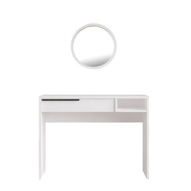TOCADOR ZELIA CON ESPEJO PARA DORMITORIO  MELAMINA BLANCO 100X45X75CM - 2