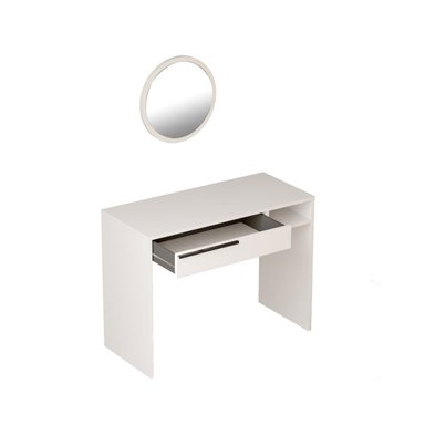 TOCADOR ZELIA CON ESPEJO PARA DORMITORIO  MELAMINA BLANCO 100X45X75CM - 3