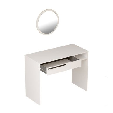 TOCADOR ZELIA CON ESPEJO PARA DORMITORIO  MELAMINA BLANCO 100X45X75CM - 5