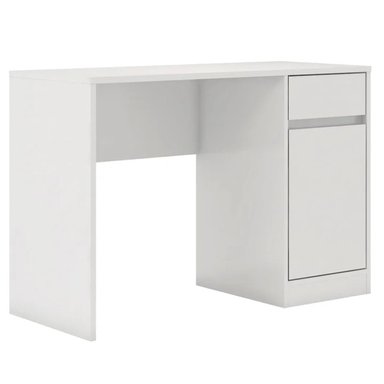 ESCRITORIO DE OFICINA ROMA COLOR BLANCO DE 109 CM 1 PUERTA Y 1 CAJÓN - 2