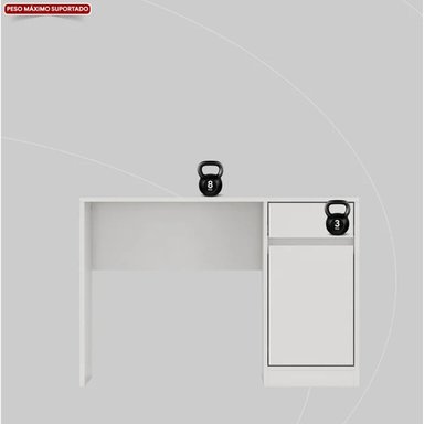 ESCRITORIO DE OFICINA ROMA COLOR BLANCO DE 109 CM 1 PUERTA Y 1 CAJÓN - 5