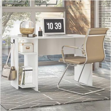 ESCRITORIO TERNI 2 ESTANTES BLANCO 114CM