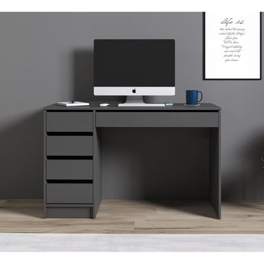 ESCRITORIO DE OFICINA GANTE 5 CAJONES COLOR GRAFITO