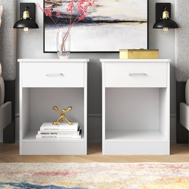 COMBO MESA DE NOCHE ADILA 1 CAJÓN COLOR BLANCO 60X45CM