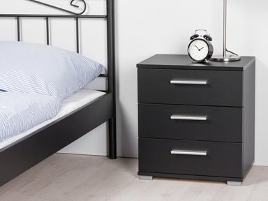 MESA DE NOCHE VOLER 3 CAJONES NEGRO