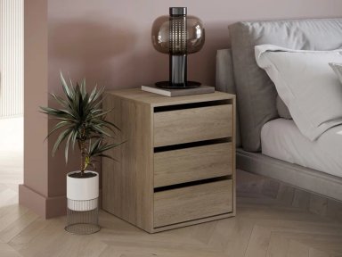 MESA DE NOCHE KIMBERLY 3 CAJONES ROBLE