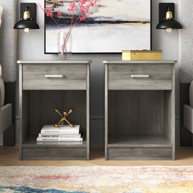 COMBO MESA DE NOCHE ADILA GRIS 60X45CM