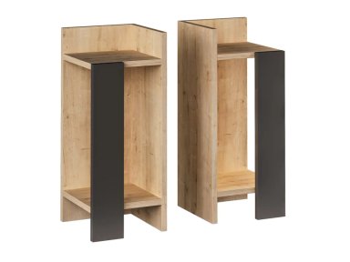 COMBO MESAS DE NOCHE ELVA CON 2 REPISAS ROBLE Y NEGRO