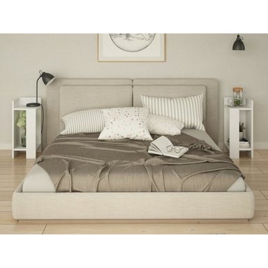 COMBO MESAS DE NOCHE ELVA CON 2 REPISAS BLANCO