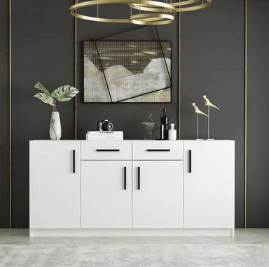 APARADOR CARELIA 2 CAJONES 4 PUERTA COLOR BLANCO 85X180CM