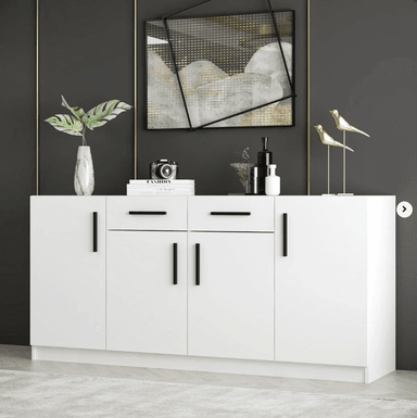 APARADOR CARELIA 2 CAJONES 4 PUERTA COLOR BLANCO 85X180CM - 3