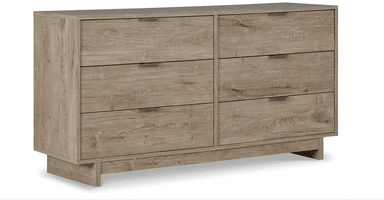 APARADOR FENDO 6 CAJONES ROBLE RUSTICO 140X78CM - 3