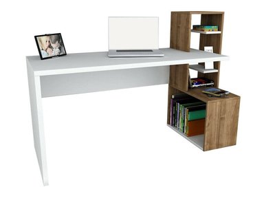 ESCRITORIO NEO 5 ESTANTES COLOR BLANCO Y ROBLE 120CM - 3