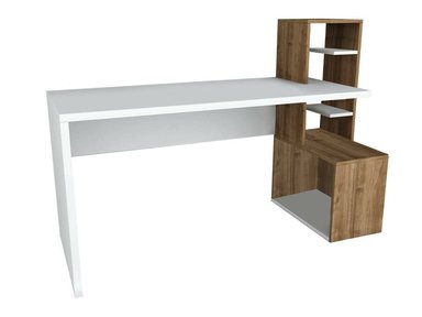 ESCRITORIO NEO 5 ESTANTES COLOR BLANCO Y ROBLE 120CM - 4