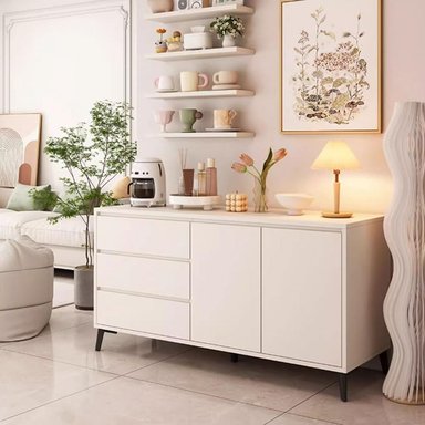 APARADOR AREY 2 PUERTAS 3 CAJONES SALÓN, COCINA BLANCO 140X75CM - 1