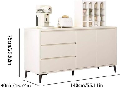 APARADOR AREY 2 PUERTAS 3 CAJONES SALÓN, COCINA BLANCO 140X75CM - 6