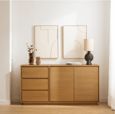 APARADOR ALASKA MODERNO CON 3 CAJONES 2 PUERTAS SALÓN-COMEDOR ROBLE