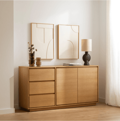 APARADOR ALASKA MODERNO CON 3 CAJONES 2 PUERTAS SALÓN-COMEDOR ROBLE - 2