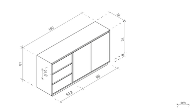 APARADOR ALASKA MODERNO CON 3 CAJONES 2 PUERTAS SALÓN-COMEDOR ROBLE - 8
