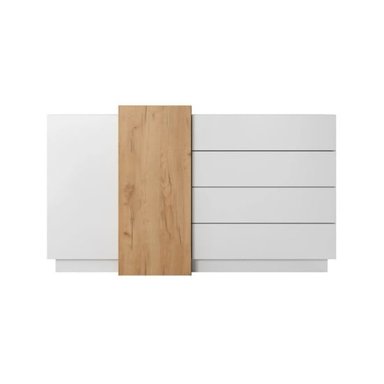 CÓMODA MODULAR ALVA 4 CAJONES 2 PUERTAS COLOR BLANCO Y ROBLE 160X88CM - 5
