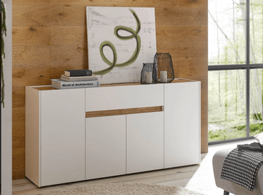 APARADOR GARLEY 1 CAJÓN 4 PUERTAS COLOR BLANCO 86X170CM