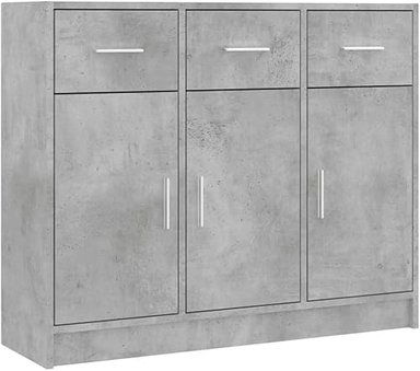 APARADOR LUCY 3 PUERTAS 3 CAJONES GRIS - 2