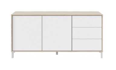 APARADOR VELEZ 2 PUERTAS 3 CAJONES COLOR ROBLE Y BLANCO 74X154 CM - 3