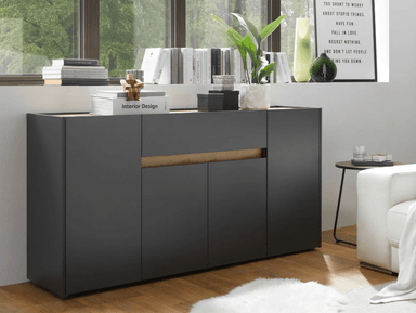 APARADOR GARLEY 1 CAJÓN 4 PUERTAS COLOR GRAFITO 86X170CM