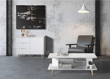APARADOR BLANCO 1 PUERTA Y 3 CAJONES COMEDOR  76X95CM - 3